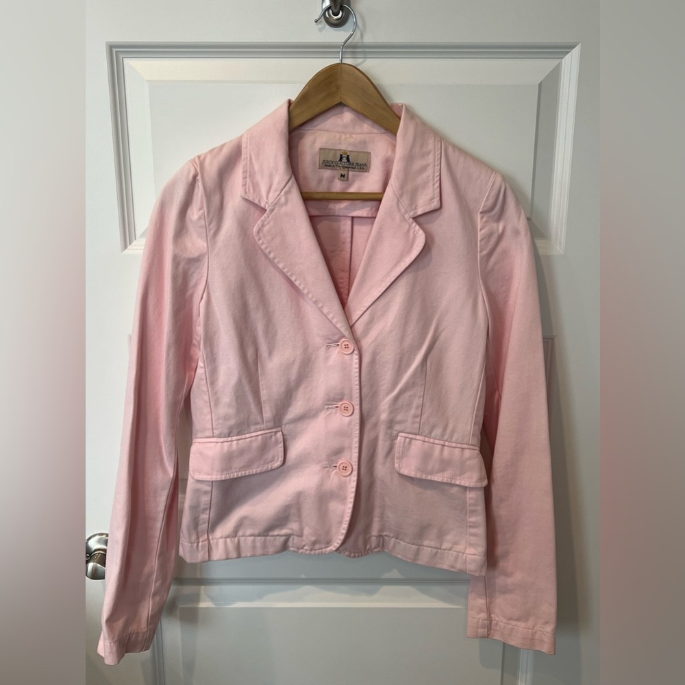 VINTAGE JUICY COUTURE Pink Cotton Blazer SZ M